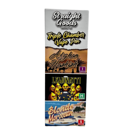 Straight Goods Triple Chamber Vape – 3g + 3g + 3g – Afghan Hashish x Lemonatti x Blonde Moroccan – 9 Gram THC