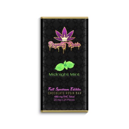 Royalty Rosin Full Spectrum Chocolate Bars – 480mg – Midnight Mint