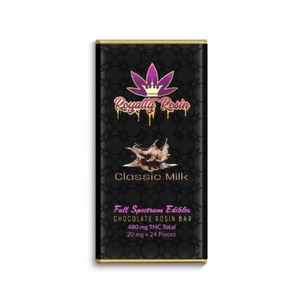 Royalty Rosin Full Spectrum Chocolate Bars – 480mg – Classic Milk