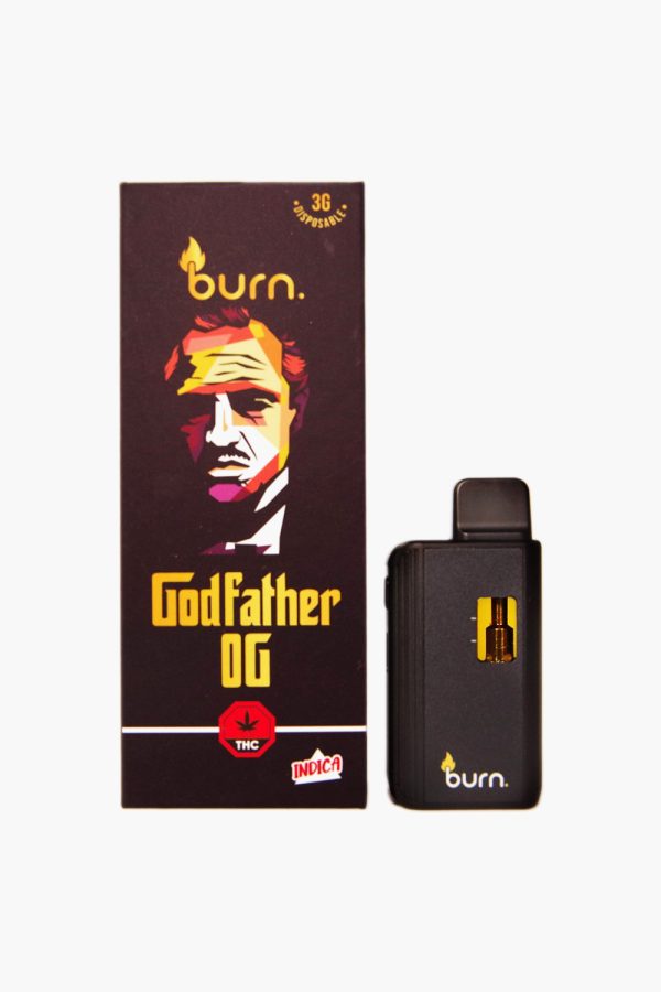 VAP-0215_1-600x900-1.jpg Burn Disposable Vapes - 3g - Godfather OG (Indica) - Image 1