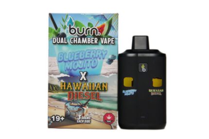 Burn Dual Chamber Vape – 3g + 3g - Blueberry Mojito x Hawaiian Diesel - 6 Gram THC