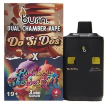 Burn Dual Chamber Vape – 3g + 3g - Do Si Dos x Rainbow Sherbert  - 6 Gram THC