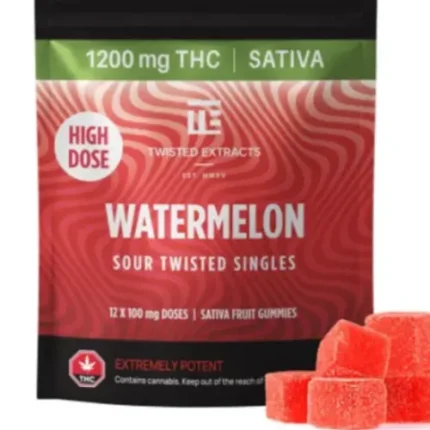 High Dose Sativa Twisted Singles - 1200mg THC - Watermelon