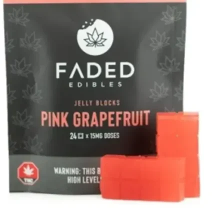 Faded Cannabis Co. Jelly Blocks - 360mg - Pink Grapefruit