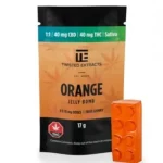 Twisted Sativa Jelly Bomb - 40mg THC + 40MG CBD - Orange