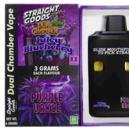 Straight Goods Dual Chamber Vape – 3g + 3g - Juicy Blueberry x Purple Urkle - 6 Gram THC